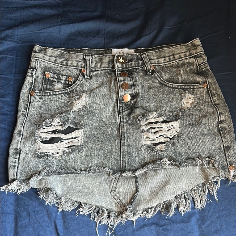 One Teaspoon Gray Mini Skirt Casual Night Out